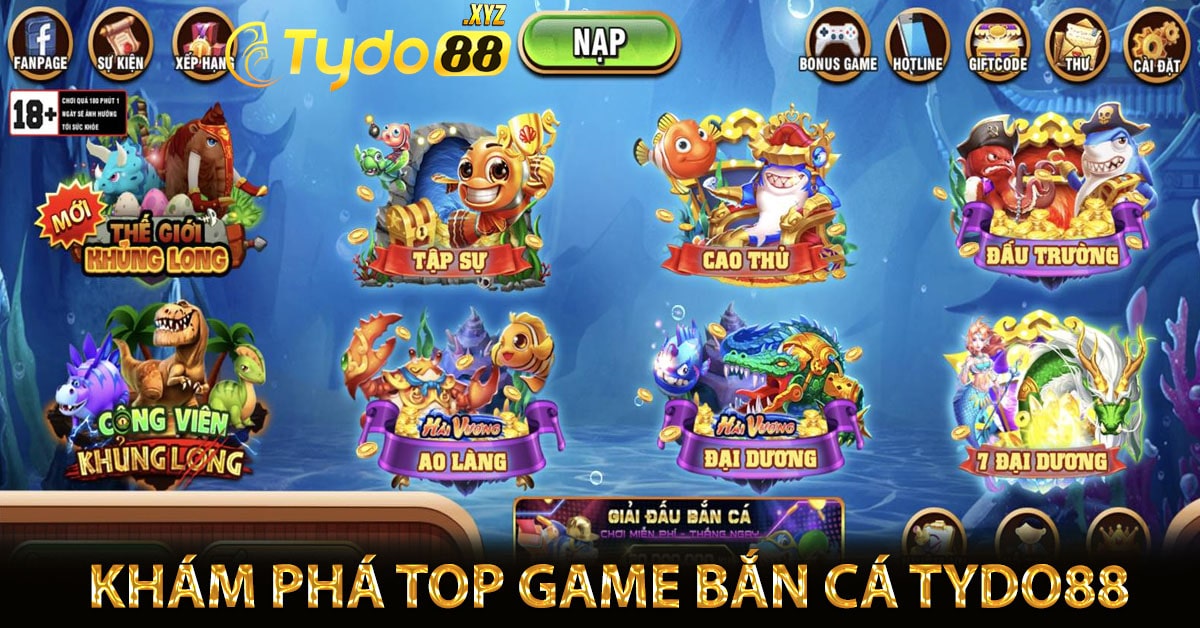 Khám phá Top game bắn cá Tydo88-